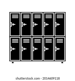 Icono de Locker. Firma de taquillas escolares. Ilustración vectorial.