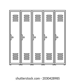 Locker Icon. School lockers sign color editable