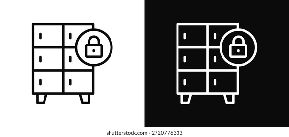 Conjunto de iconos de armario blanco y negro