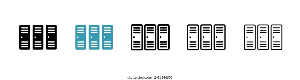 Locker icon set. Locker room icon