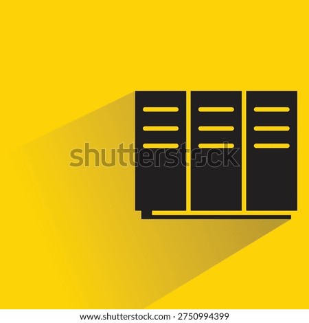 locker icon with shadow on yellow background