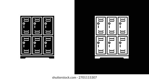 Vector de la silueta del icono del armario en colores negros. estilo plano del diseño del logotipo del símbolo