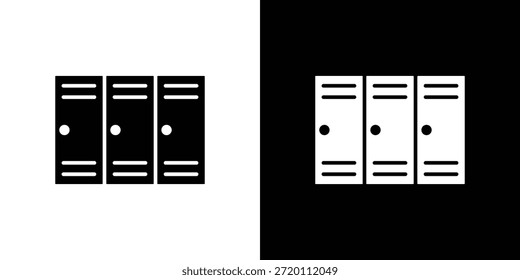 Icono de armario ilustraciones gráficas planas simples. Vector de silueta blanco y negro
