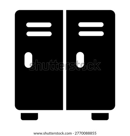Locker icon solid black simple storage cabinet design