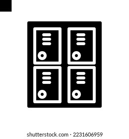 Locker icon solid style vector