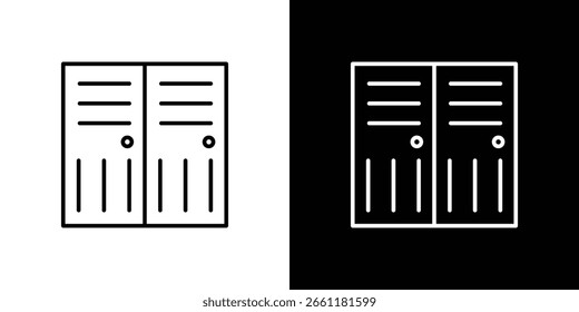 Locker icon. Stroke pictogram. Vector illustration. Vector sign for mobile app and websites.