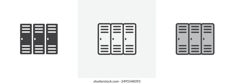 Locker icon symbol collection on white background.
