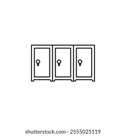 Locker icon Symbol mark in Outline style