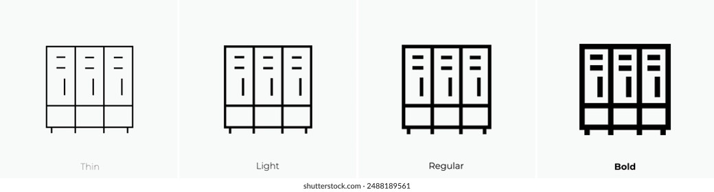 locker icon. Thin, Light Regular And Bold style design isolated on white background