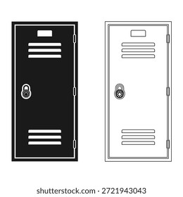 Ilustración vectorial del icono del armario aislada en el fondo blanco.
