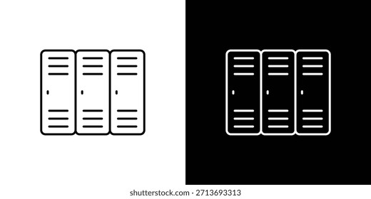 Esquema del logotipo del Vector del icono del armario. símbolos de línea delgada