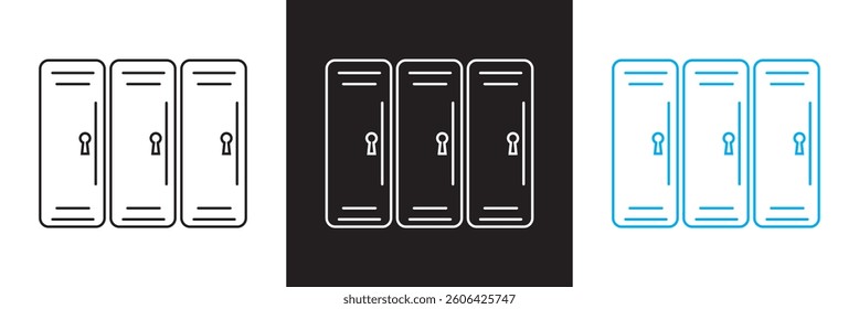 locker icon. Vector for websites, mobile interfaces, presentations, and visual branding. Vector illustration. isolated on white and black background. EPS 10