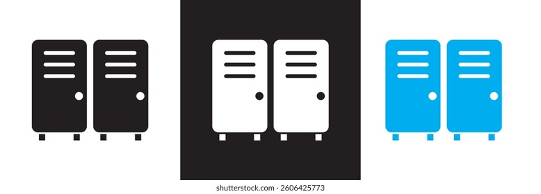 locker icon. Vector for websites, mobile interfaces, presentations, and visual branding. Vector illustration. isolated on white and black background. EPS 10