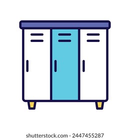 locker icon with white background vector stock illustration