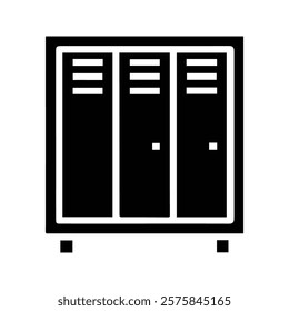 Locker Icon. Workplace and Sports Storage Cabinets. School Locker. Vector Illustration.