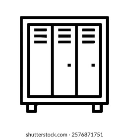 Locker Icon. Workplace and Sports Storage Cabinets. School Locker. Vector Illustration.