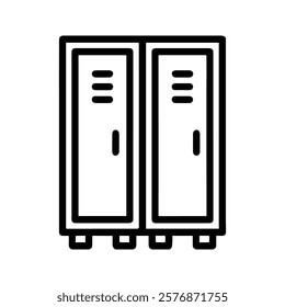 Locker Icon. Workplace and Sports Storage Cabinets. School Locker. Vector Illustration.