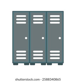 Locker Icon. Workplace and Sports Storage Cabinets. School Locker, simple flat style, illustration, logo sign symbol pictogram template, for ui or ux isolated on white for mobile app, editable