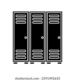 Locker Icon. Workplace and Sports Storage Cabinets. School Locker, simple flat style, illustration, logo sign symbol pictogram template, for ui or ux isolated on white for mobile app, editable