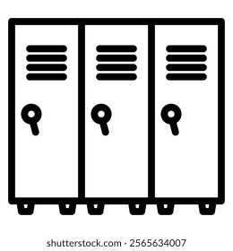 locker icons in line style. Related with education, academic subjects and more.