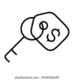 Locker Key Icon with Tag and Number Representing a Bank Locker