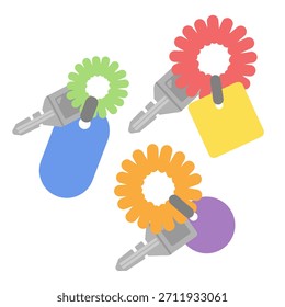 Conjunto de ilustración de llave de armario