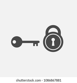 locker and key security vector icon