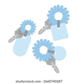Locker key, wristband, hot spring, pool, public bath, key illustration material