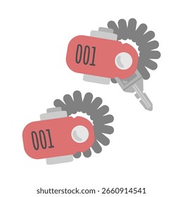 Locker key, wristband, hot spring, pool, public bath, key illustration material