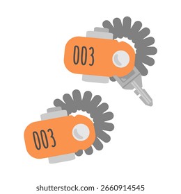 Locker key, wristband, hot spring, pool, public bath, key illustration material