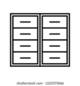 Locker line black icon