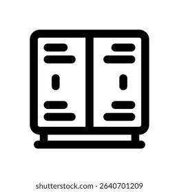 locker line icon. Clean and minimalist vector icon for websites, mobile apps, presentations, and logos. Fully scalable and customizable for any project.