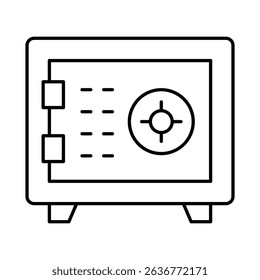 Locker Line Icon. Funding, Economy, Investment, Payment, Banking, Money, Investor Icons. Editable Stroke Vector Illustration