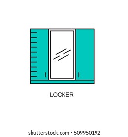 Locker line icon. High quality outline pictograms for infographics, website or mobile app. Vector illustration of element for design company's visit card. logo, etc.