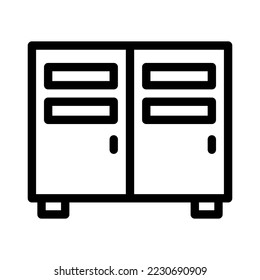 locker line icon illustration vector graphic