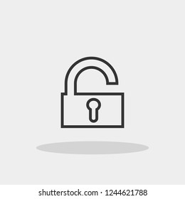 Locker line icon with shadow