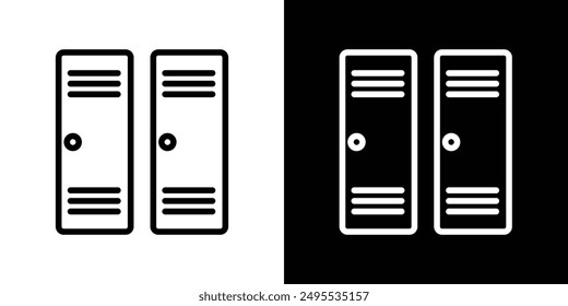 Locker line icon vector illustration set.