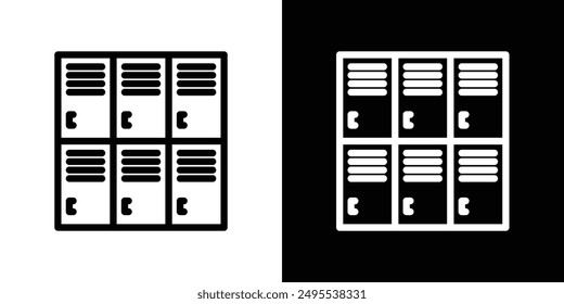 Locker line icon vector illustration set.