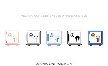 Acción del Vector del icono de la línea del armario con el fondo blanco
