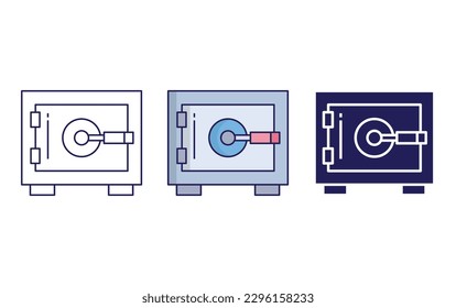 locker line and solid illustration icon