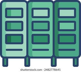 Locker linear color illustration icon