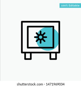 Locker, Lock, Global, Logistic turquoise highlight circle point Vector icon