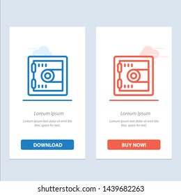 Locker, Lock, Motivation  Blue and Red Download and Buy Now web Widget Card Template