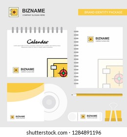 Locker Logo, Calendar Template, CD Cover, Diary and USB Brand Stationary Package Design Vector Template