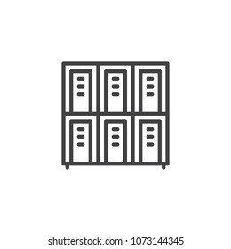 Locker outline icon. linear style sign for mobile concept and web design. Safety lockers simple line vector icon. Symbol, logo illustration. Pixel perfect vector graphics