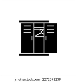 Locker Umriss-Vektorsymbol. flache Vektorgrafik mit einfachen Elementen aus bearbeitbarem Fitnessraum und Fitnesskonzept einzeln auf weißem Hintergrund