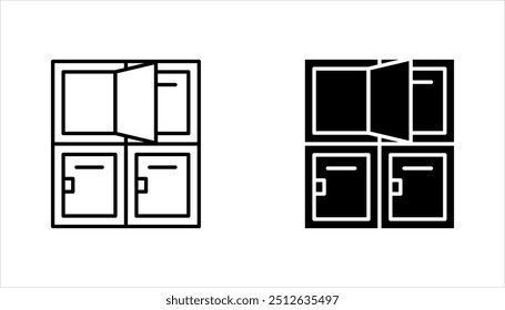 Locker outline vector icon. flat vector element from editable gym and fitness concept, vector illustration on white background