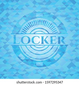Locker realistic light blue mosaic emblem
