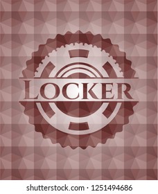 Locker red seamless badge with geometric pattern.