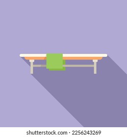 Locker room bench icon flat vector. School sport. Education fun